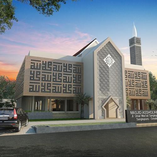 desain dan pasang fasad masjid 2