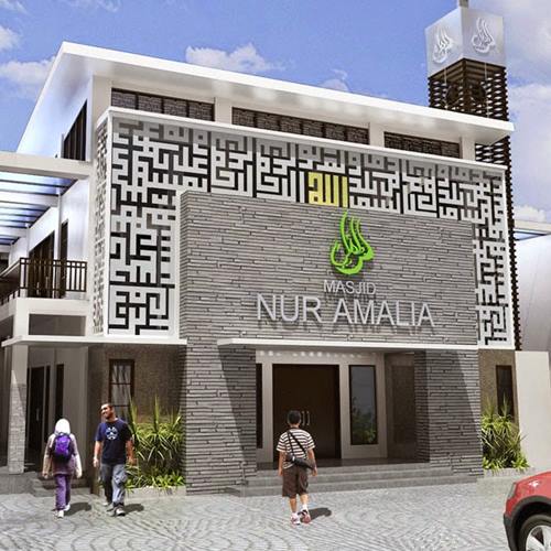 desain dan pasang fasad masjid 4