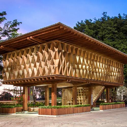 desain dan pasang fasad perpustakaan 3